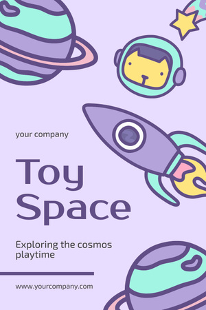 Ontwerpsjabloon van Pinterest van Advertentie voor verkoop van ruimtespeelgoed