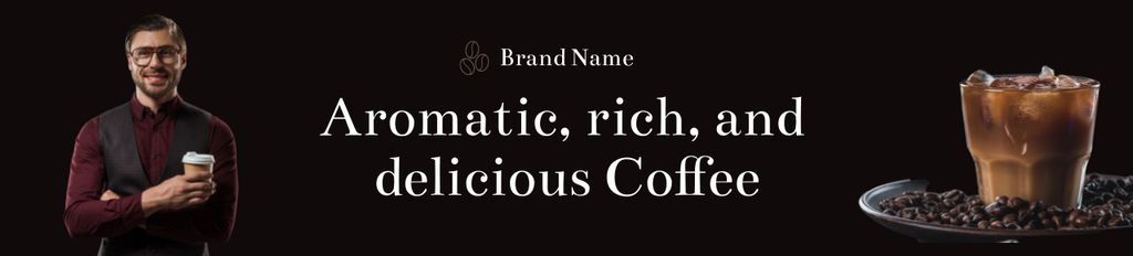 Offer of Aromatic and Delicious Coffee Ebay Store Billboard Tasarım Şablonu