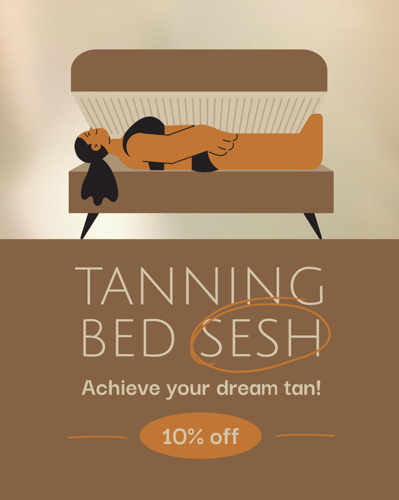 Tanning Bed Session with Discount Instagram Post Vertical Tasarım Şablonu