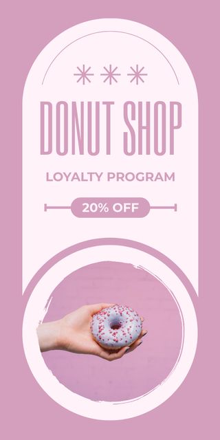 Loyalty Program App for Donut Lovers Graphic Πρότυπο σχεδίασης