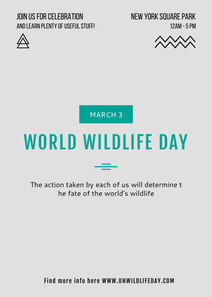 Ontwerpsjabloon van Invitation van World Wildlife Day Celebration Announcement