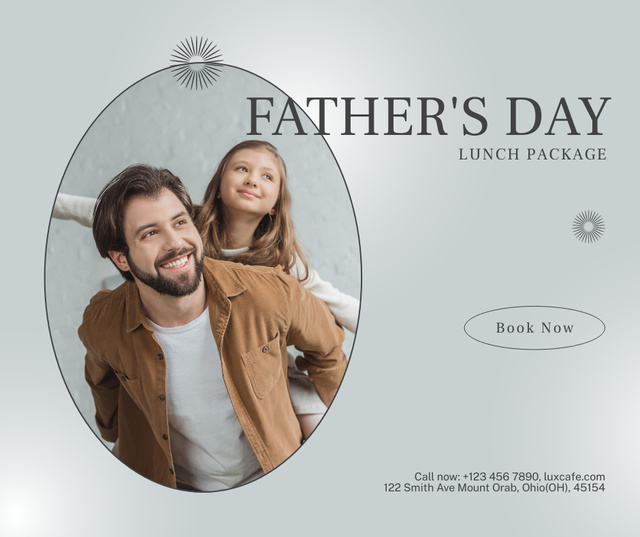 Father with his Little Daughter Facebook Design Template