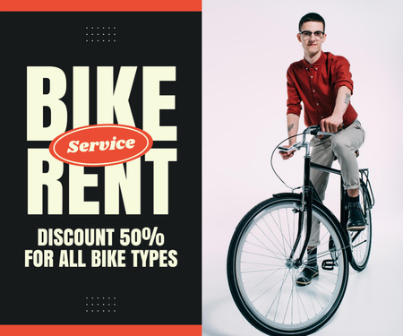 Template di design Offerte speciali su tutti i tipi di noleggio biciclette Medium Rectangle