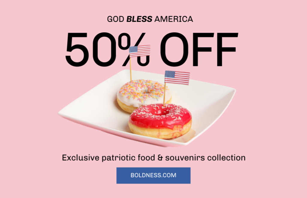 Template di design Exclusive Patriotic Food to Independence Day Flyer 5.5x8.5in Horizontal