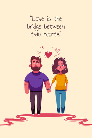 Quote about Love with Couple holding Hands Pinterest Design Template