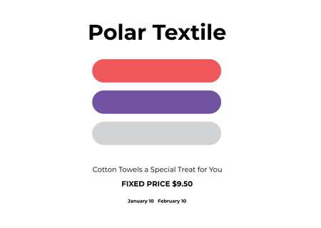 Textile towels offer colorful lines Postcard Design Template