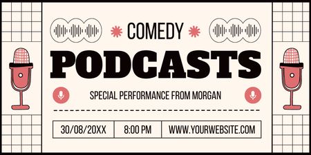Announcement of Comedy Podcast Twitter Design Template