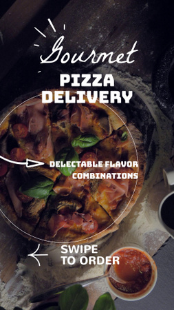 Platilla de diseño Gourmet Pizza Delivery Service With Sauce TikTok Video