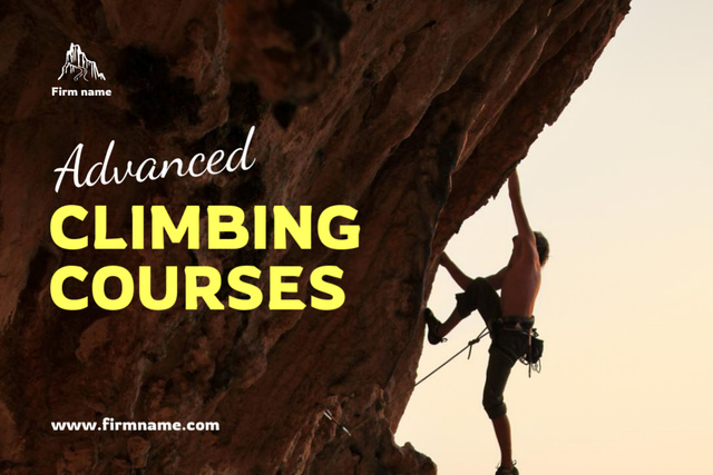Highly Professional Mountaineering Courses With Scenic View Postcard 4x6in – шаблон для дизайна
