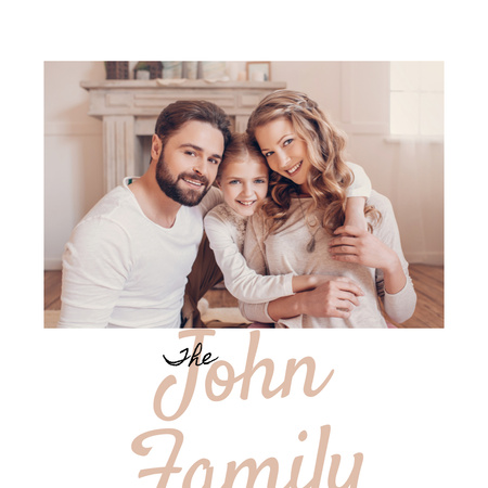 幸せな家族のかわいい写真 Photo Bookデザインテンプレート