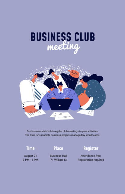 Business Club Meeting with Team Flyer 5.5x8.5in Design Template