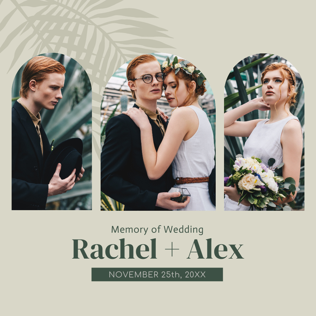 Designvorlage Photos of Amazing Wedding in Greenhouse für Photo Book