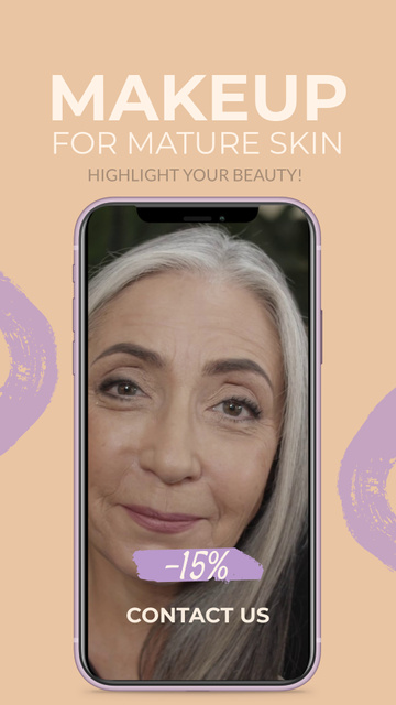 Make Up Products For Mature Skin With Discount Instagram Video Story Modelo de Design
