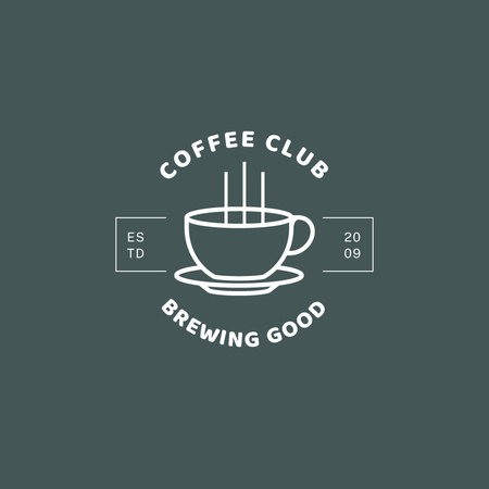 Emblem of Coffee Shop with Cup Logo Design Template