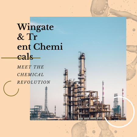 Industrial Plant with Chimneys Instagram AD Design Template