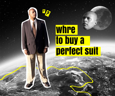 Szablon projektu zabawny ciekawy człowiek stojący na planecie Large Rectangle