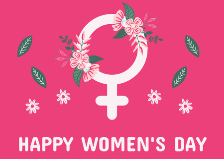 Designvorlage International Women's Day Greeting with Female Sign für Postcard 5x7in