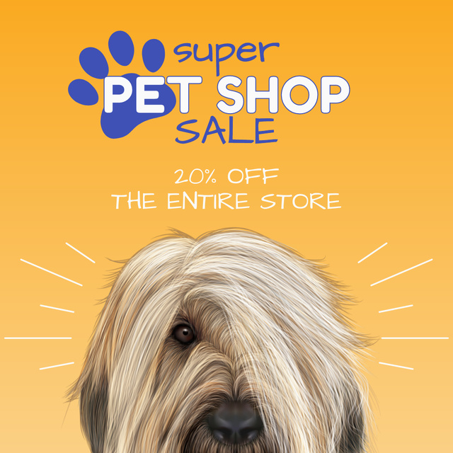 Super Pet Shop Sale Offer Instagram AD Design Template