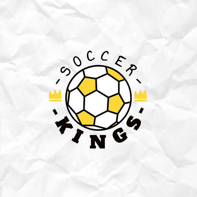 Emblem of Soccer Club on White Logo 1080x1080px Design Template