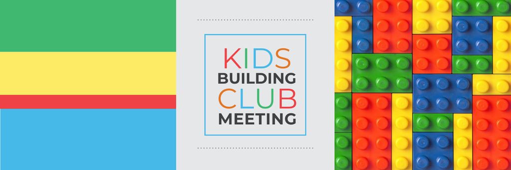 Ontwerpsjabloon van Twitter van Lego Building Club Meeting Constructor Bricks