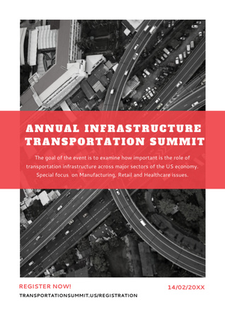 Annual infrastructure transportation summit Flyer A4 Modelo de Design