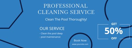 Offer Discounts for Professional Pool Cleaning Facebook cover Design Template