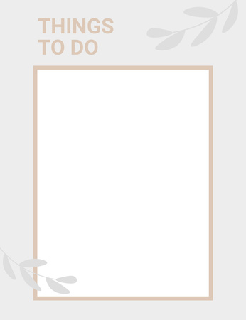 Things To Do List with Leaves Illustration Notepad 107x139mm Design Template