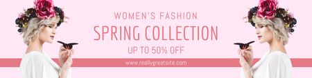 Spring Women's Collection Sale Announcement Twitter Modelo de Design