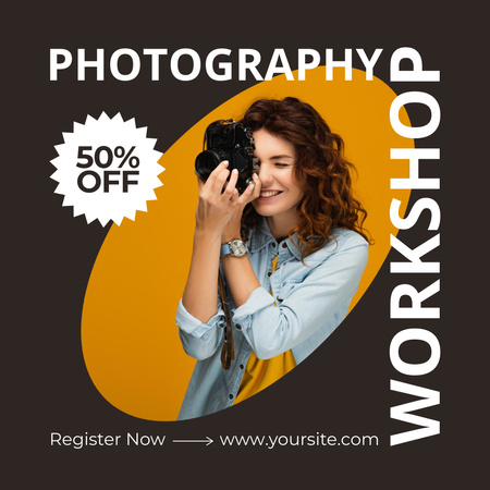 Designvorlage Discount Offer on Photography Workshop für Instagram