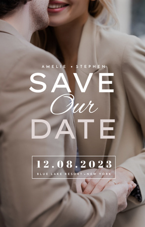 Save the Date of Wedding with Couple Hugging IGTV Cover Design Template