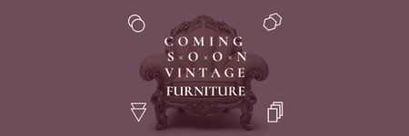 Modèle de visuel Annonce de l'ouverture d'une boutique de meubles vintage - Twitter