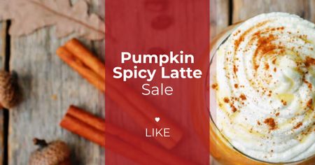 Ontwerpsjabloon van Facebook AD van Pumpkin spice latte recipe