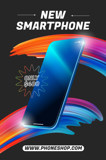 Sale Announcement of New Bright Gradient Smartphone Tumblr tervezősablon