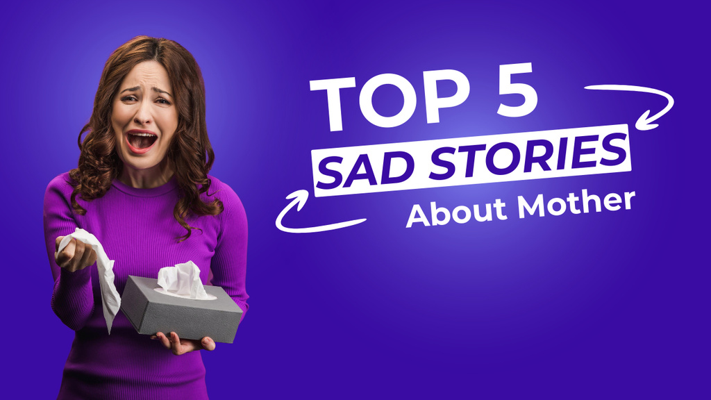 Modèle de visuel Top 5 Sad Stories - Youtube Thumbnail