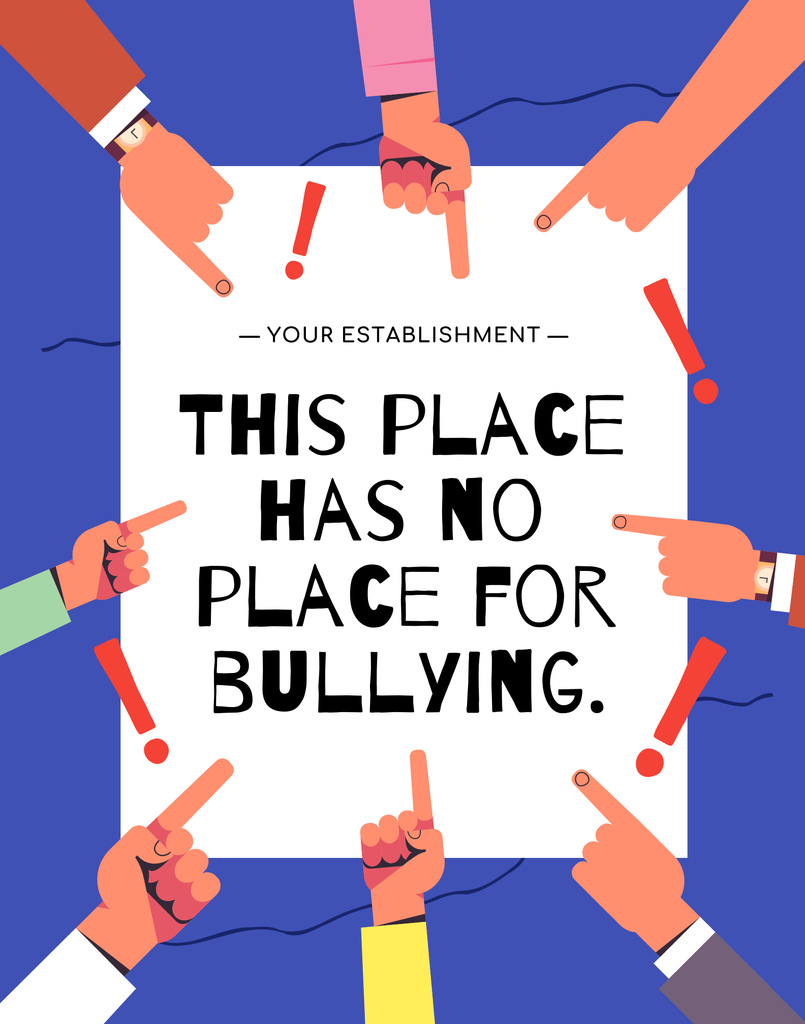 School Bullying Awareness and Protection Poster 22x28in Design Template