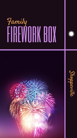 Template di design Annuncio della celebrazione del Giorno dell'Indipendenza degli Stati Uniti con fuochi d'artificio luminosi Instagram Video Story