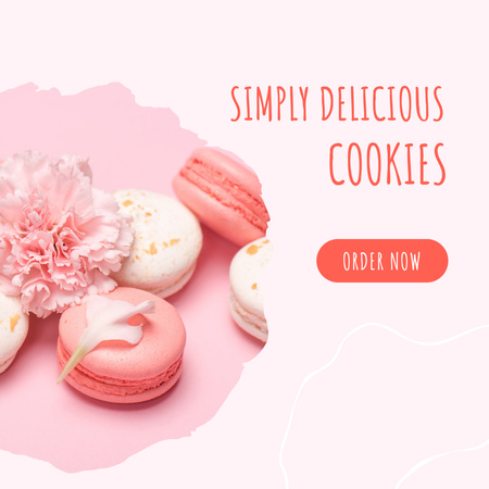 Yummy Pink Macaroons Instagram Design Template