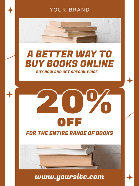 Sale in Online Bookstore Poster US Design Template