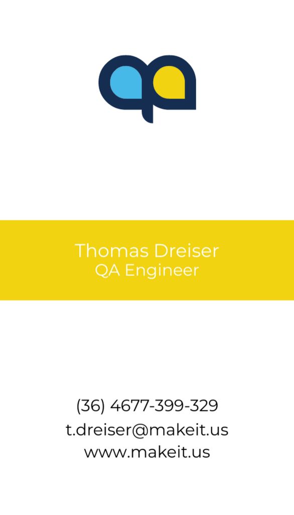 Engineer Service Offer Business Card US Vertical Tasarım Şablonu