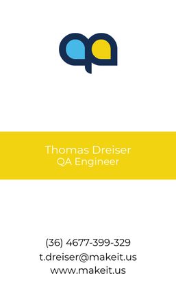 Insinööripalvelutarjous Business Card US Vertical Design Template