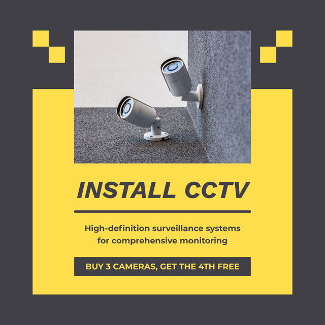Ontwerpsjabloon van Instagram van CCTV Installation Offer