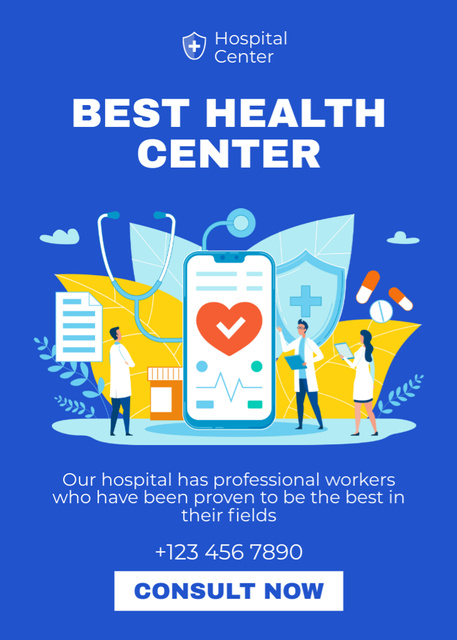 Ontwerpsjabloon van Flayer van Ad of Best Healthcare Center