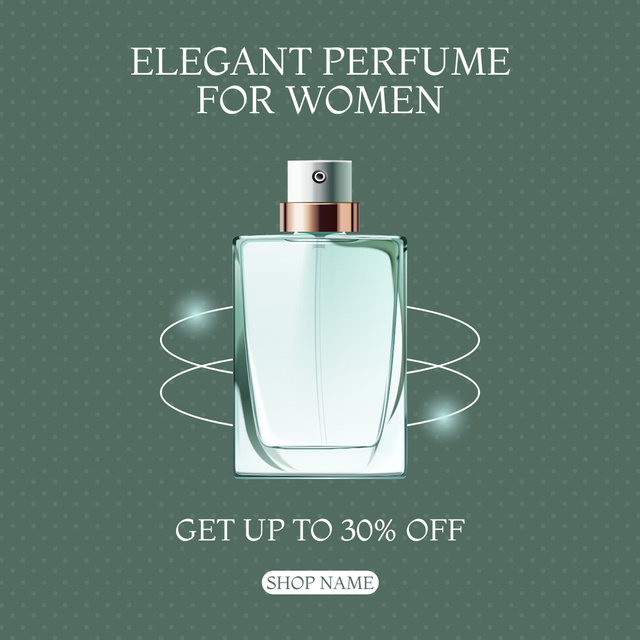 Designvorlage Discount Offer on Elegant Perfume for Women für Instagram