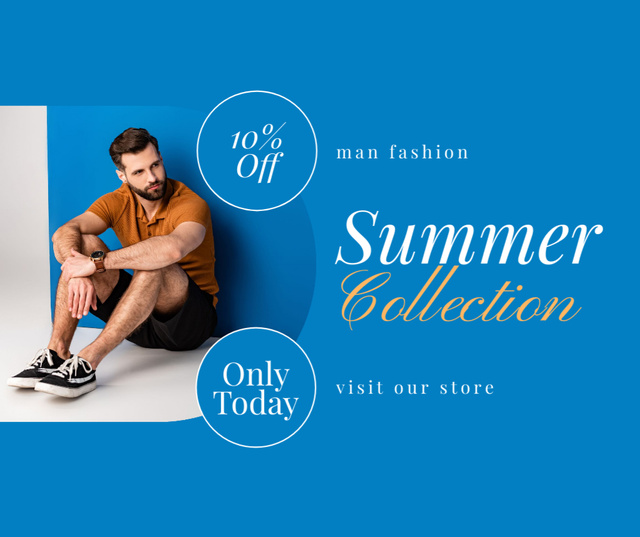 Summer Collection of Men's Fashion Facebookデザインテンプレート