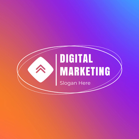 Template di design Promozione dell'agenzia di marketing digitale colorata con slogan Animated Logo