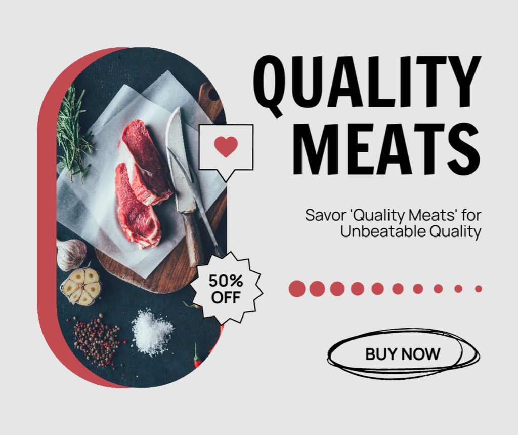 High Quality Meat Sale Facebookデザインテンプレート