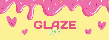 Glaze Day Announcement with Pink Hearts Facebook cover Design Template