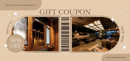 Furniture for Restaurant Offer with Collage Coupon Din Large Design Template