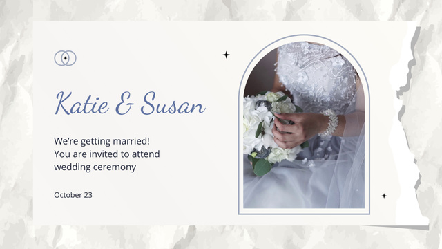 Wedding Ceremony Announcement With Bouquet Full HD video Tasarım Şablonu