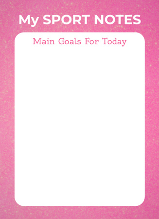 Designvorlage Sports Planner in Pink für Notepad 4x5.5in